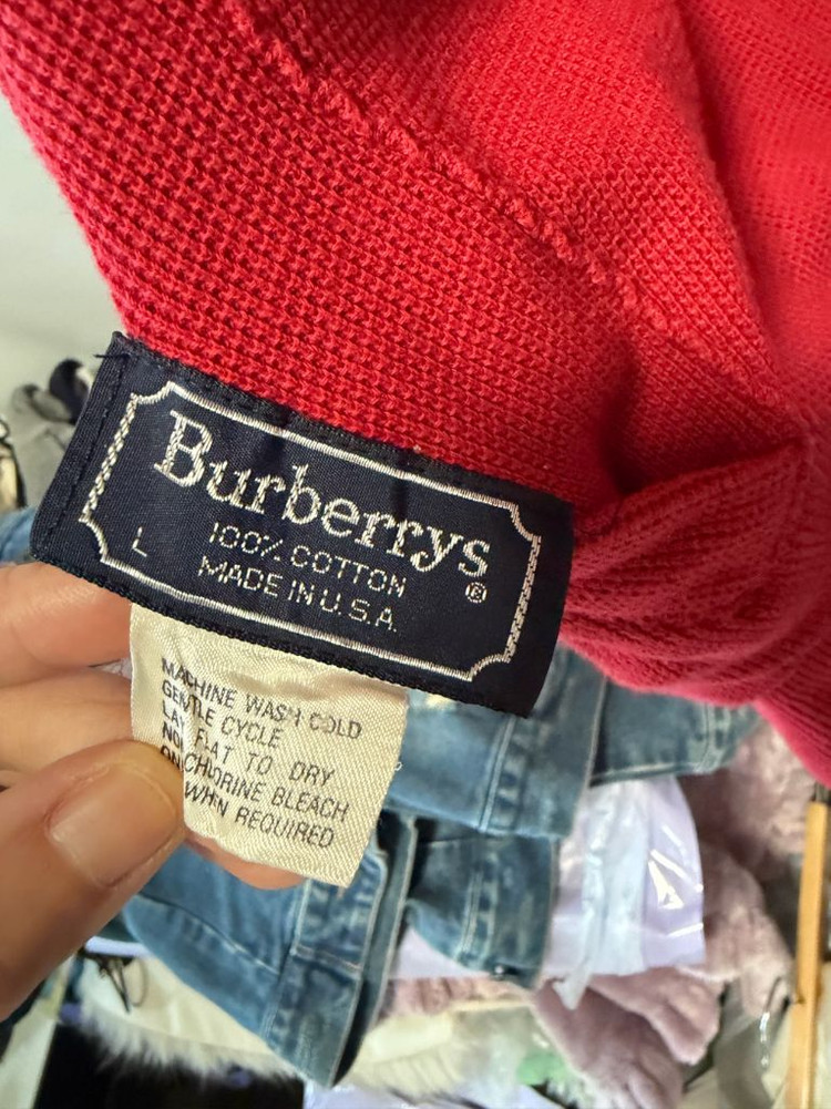 빈티지 올드 Burberrys USA 코튼 양면 가디건 L 이미지
