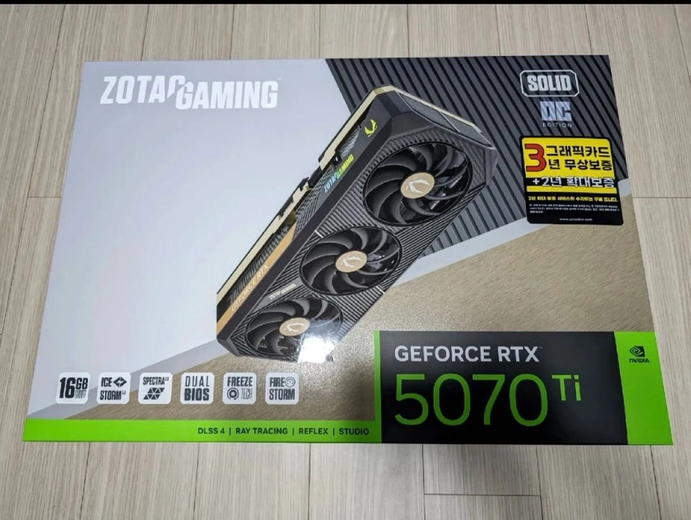 미개봉) ZOTAC RTX 5070Ti SOLID 16GB 그래픽카드 판매 이미지