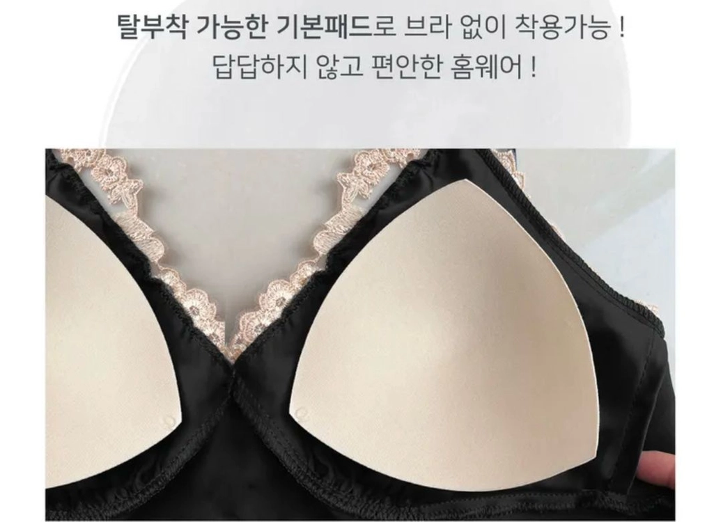 [새상품/고급짐보장!] 섹시 골드 레이스 자수 아델린 원피스 슬립 홈웨어 이미지