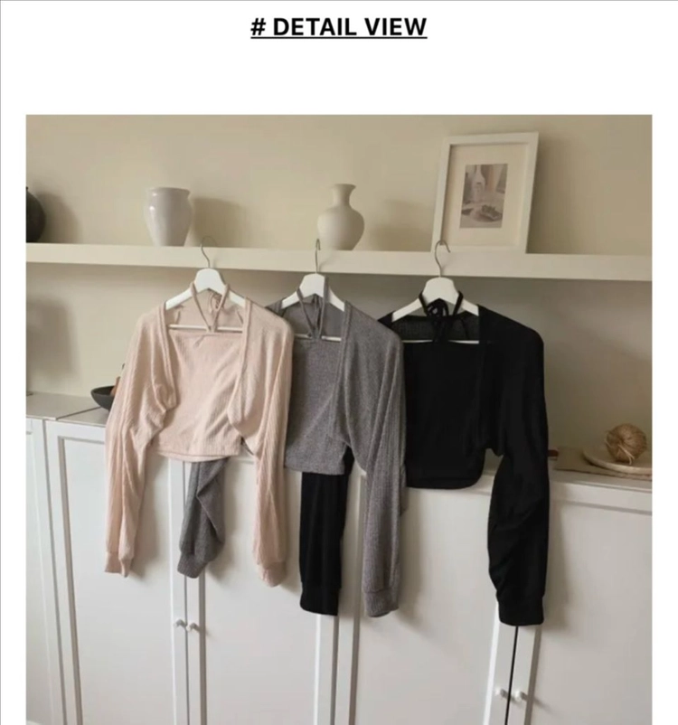 [ SET/강추 ]홀터넥 크롭 볼레로 나시 가디건 세트 블랙 이미지