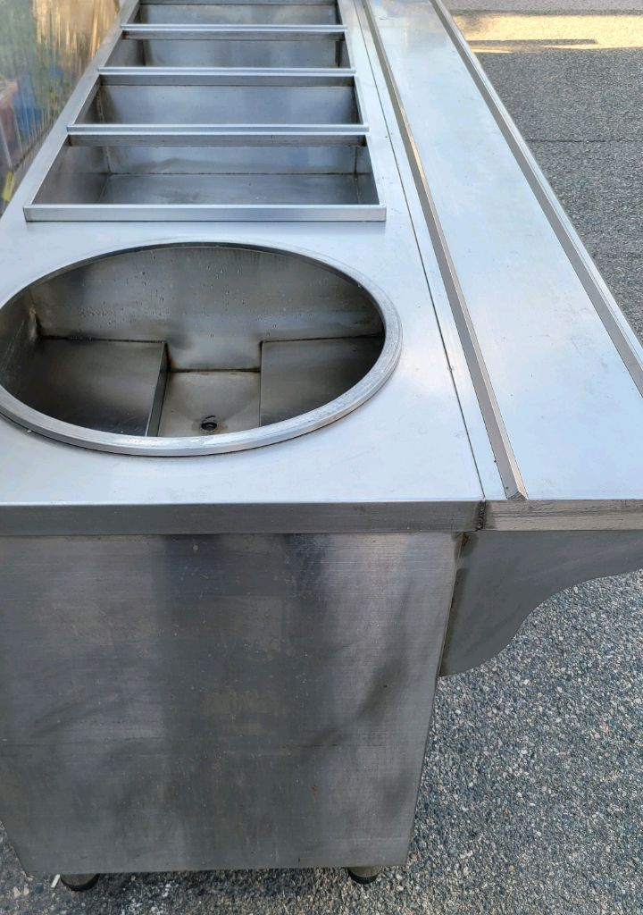 스텐 자율배식대 하부장 식당 뷔페 온열기능고장 2480mm 이미지
