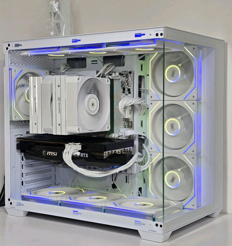(새제품 반본체 공랭 화이트)9800X3D, 32GB, B850M, 850W GOLD 공랭최강, 방송게이밍컴퓨터본체 이미지