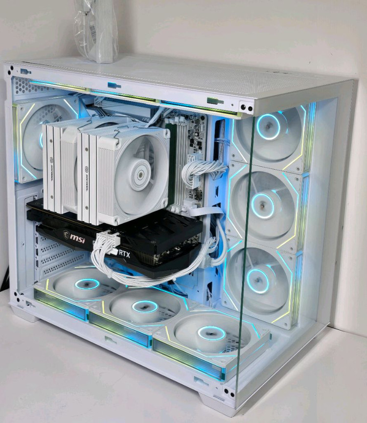 (새제품 반본체 공랭 화이트)9800X3D, 32GB, B850M, 850W GOLD 공랭최강, 방송게이밍컴퓨터본체 이미지