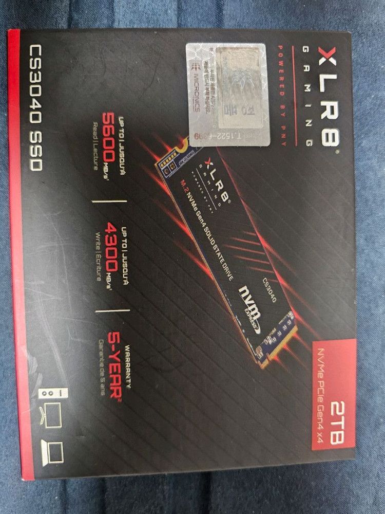 PNY CS3040 2TB pcie 4.0 M.2 SSD 이미지