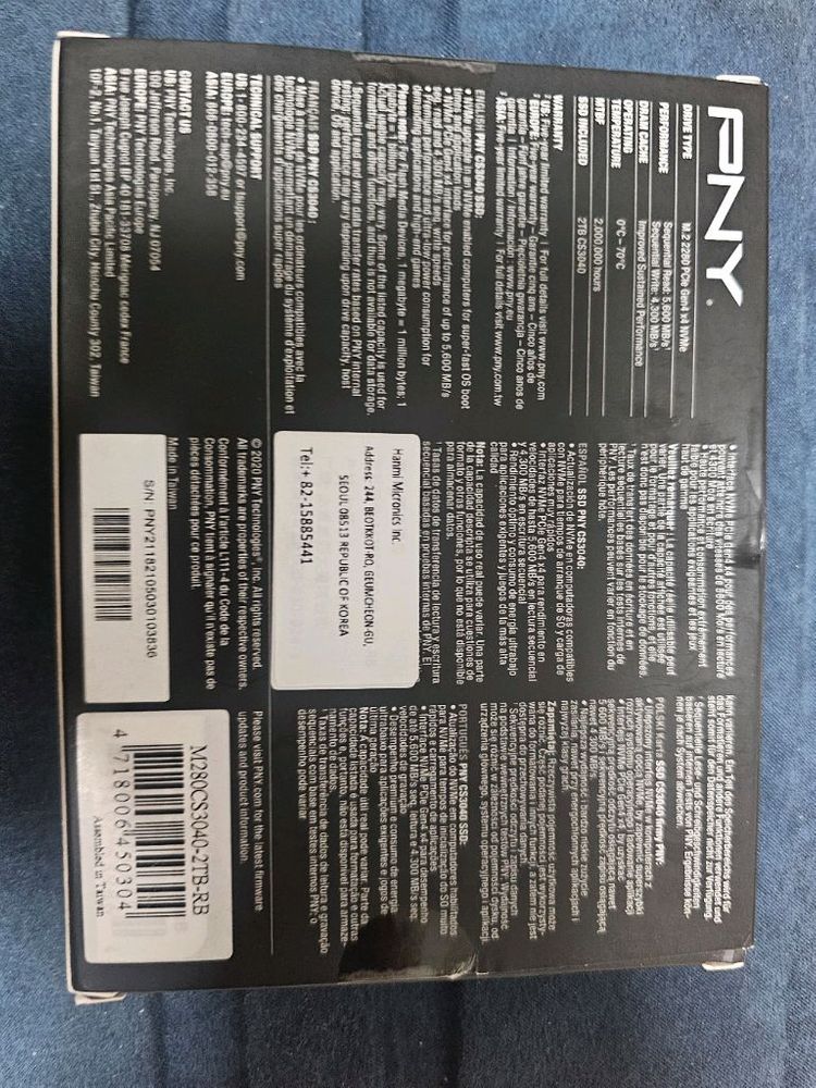 PNY CS3040 2TB pcie 4.0 M.2 SSD 이미지