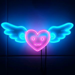 네온사인 하트 엔젤 led 램프 조명 이미지