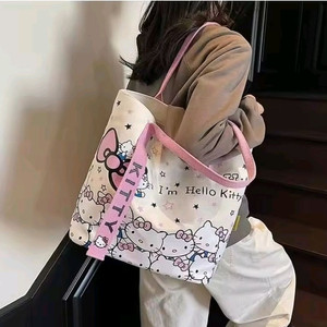 헬로키티 캔버스 토트백 핑크 새상품 이미지