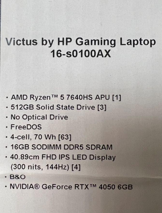 HP victus 16-s0100AX 게이밍노트북 4050 팔아요 이미지