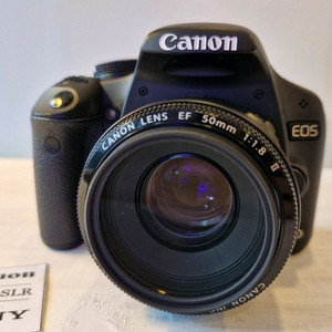 (A급 :16,900컷대) 캐논 EOS 500D DSLR 카메라 +EF 50mm f/1.8 렌즈+신품가방 이미지