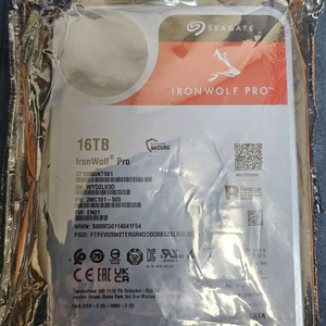 Seagate IronWolf PRO 16TB NAS HDD SATA 하드 미개봉 이미지