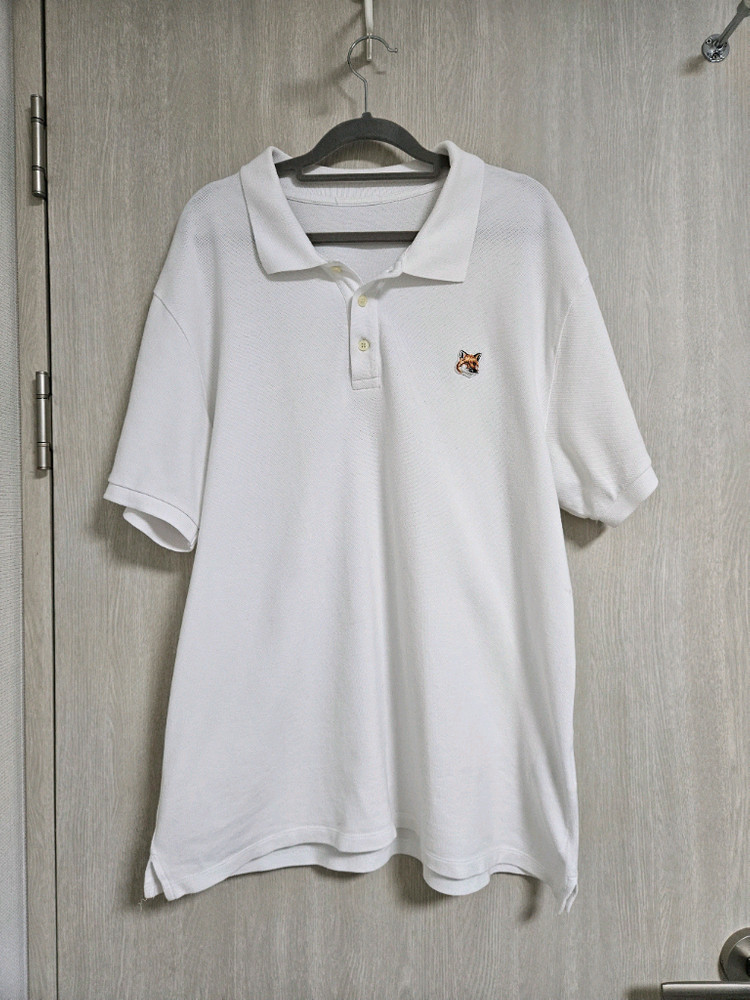 메종키츠네 폭스 패치 화이트 반팔 폴로티 xxl 이미지
