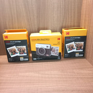 미사용 코닥 미니샷 3 레트로 폴라로이드 카메라 + 카트리지 68p 번들 이미지