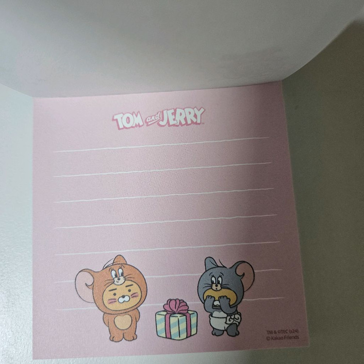 카카오프렌즈 춘식이 라이언 톰과제리 콜라보 메모지 떡메모지 다꾸 다이어리 이미지