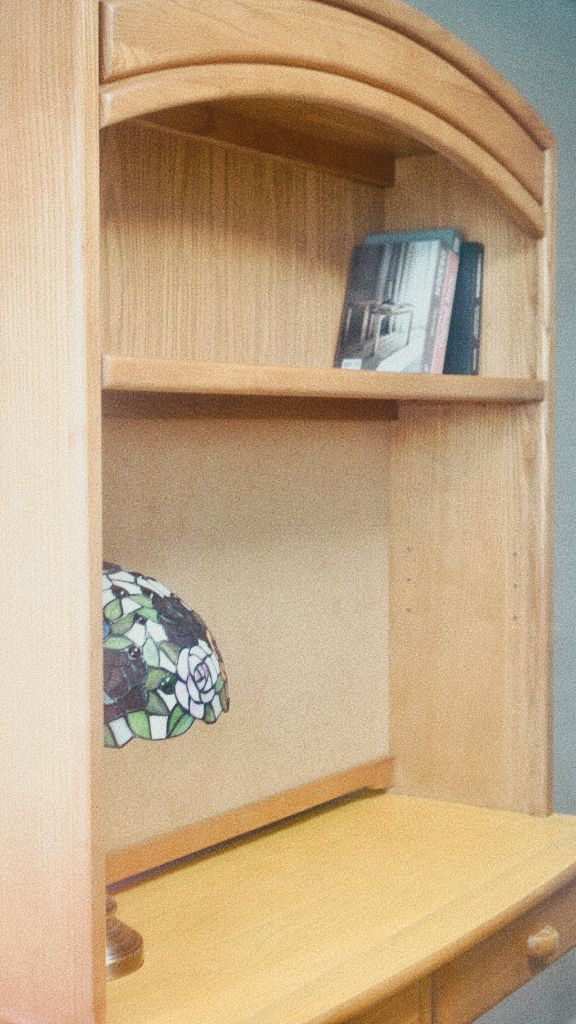 미국 90년대 가구 오크원목 책상/책장 세트 빈티지 앤틱 이미지