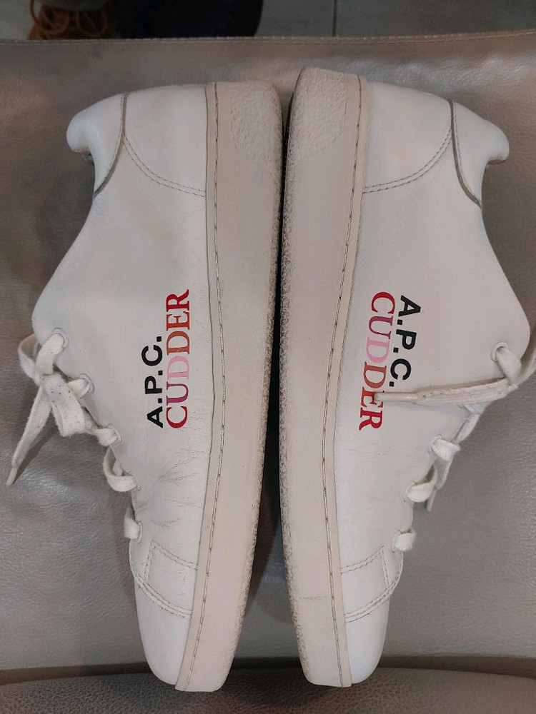 아페쎄 APC 키드 커디 Kid Cudi x APC 레더 화이트 스니커즈 사이즈 260mm 택포 39,000원 이미지