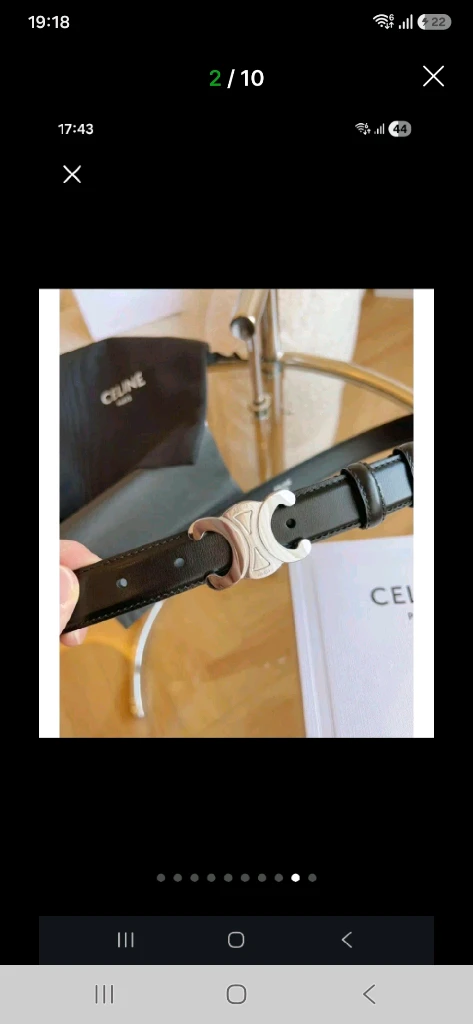 셀린느 벨트 트리옹프 블랙 실버 이미지