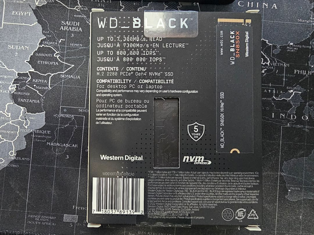 WD BLACK SN850X NVMe M.2 SSD 1TB 팝니다. 이미지
