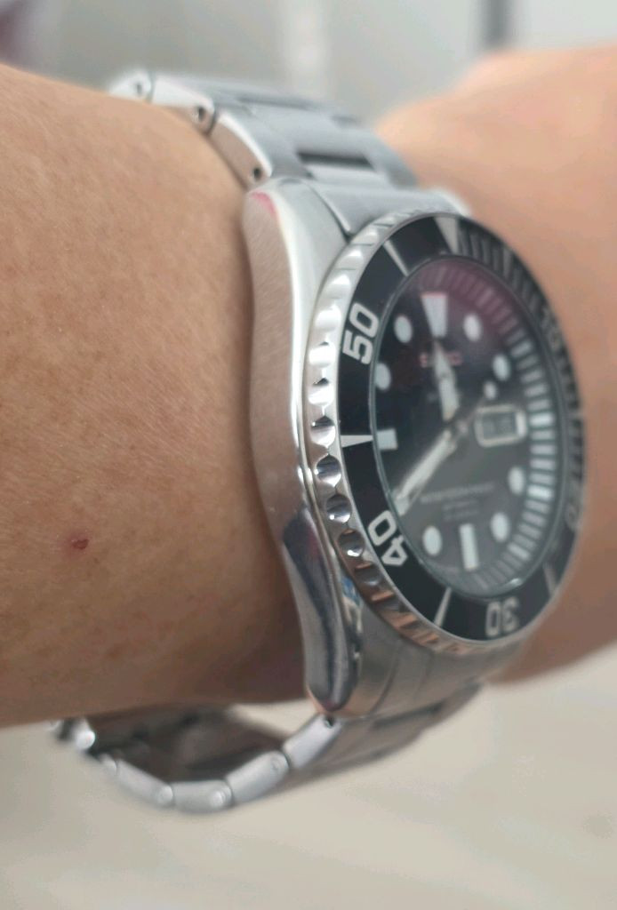 세이코 (SEIKO) 베이비스모 다이버 블랙 오토메틱 스켈레톤 백 시계 이미지