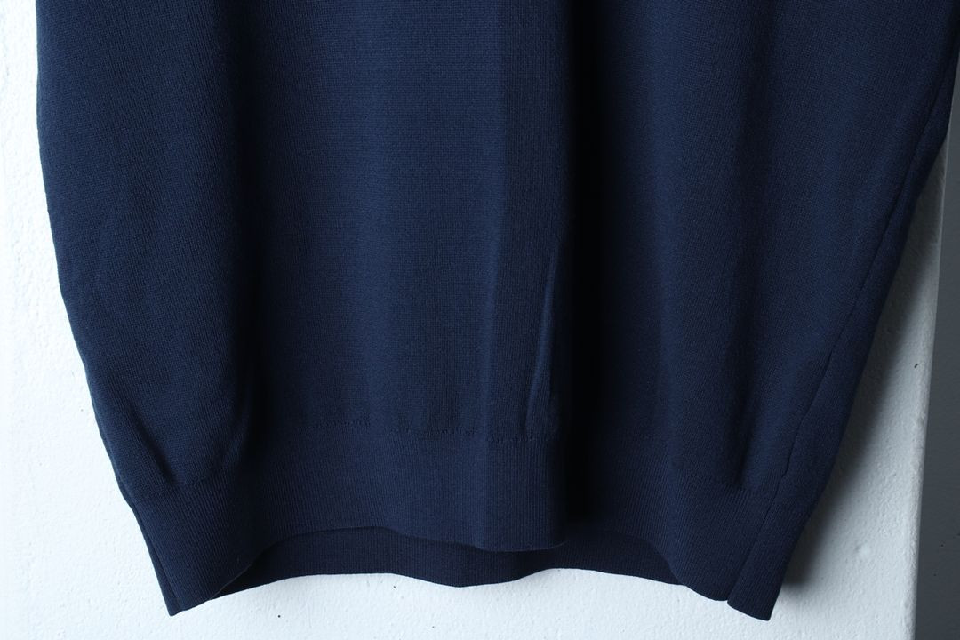 (M-XL) 수아레 반팔 티셔츠 니트 네이비 무지 이미지