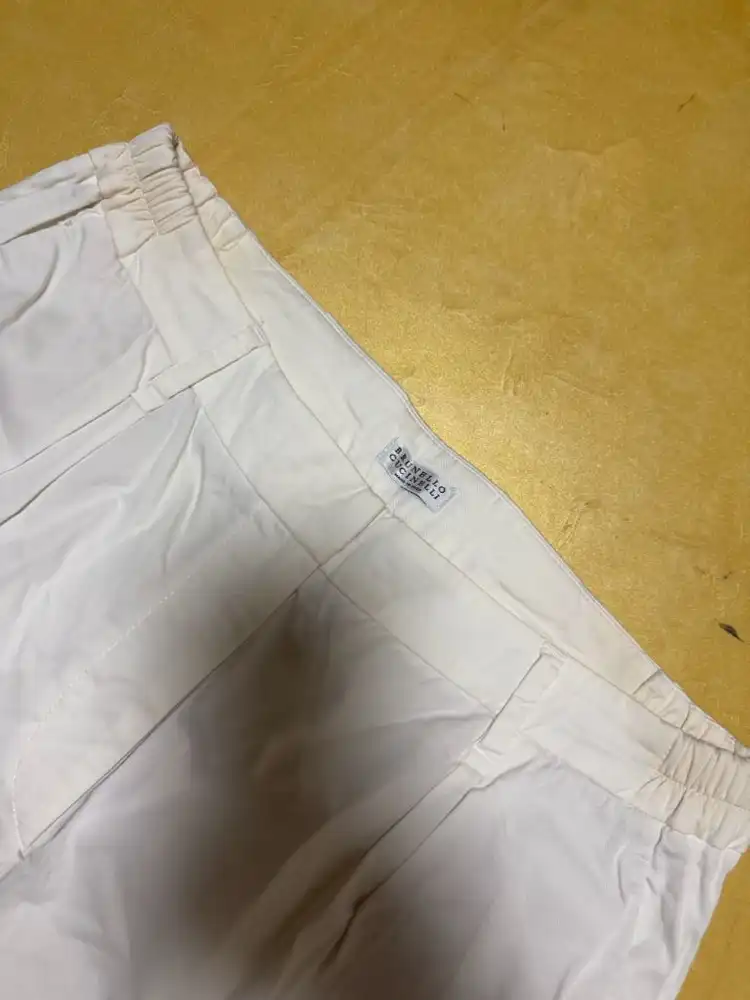 브루넬로 쿠치넬리 화이트 코튼 팬츠 슬랙스 바지 32 이미지