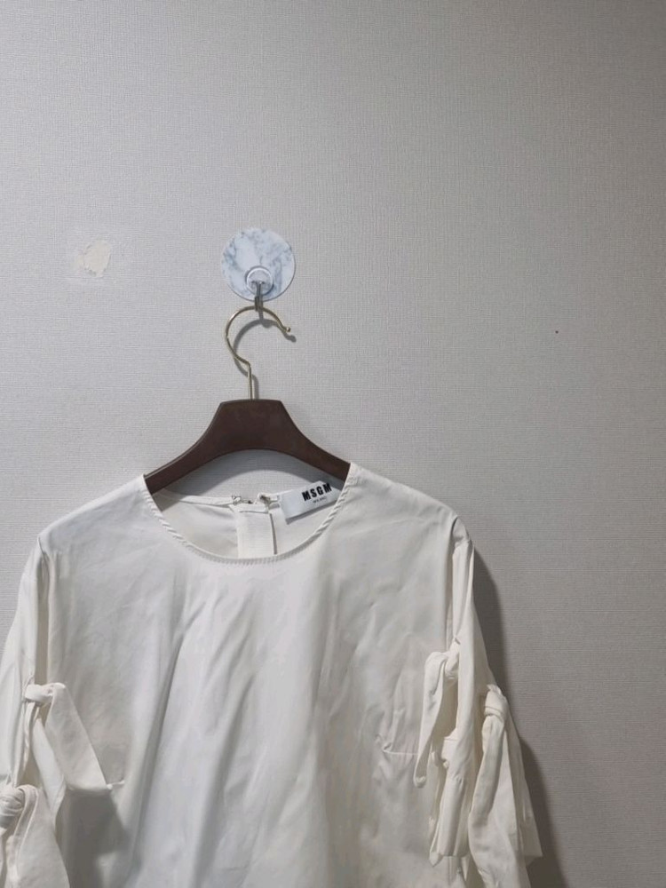 MSGM 리본 장식 포플린 블라우스 이미지