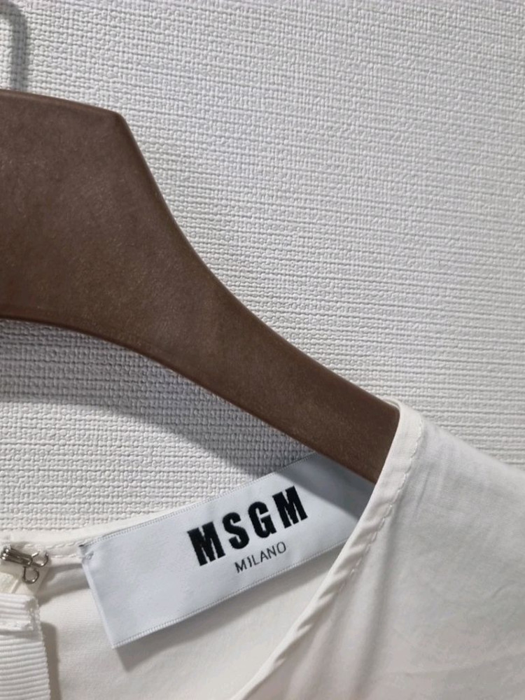 MSGM 리본 장식 포플린 블라우스 이미지