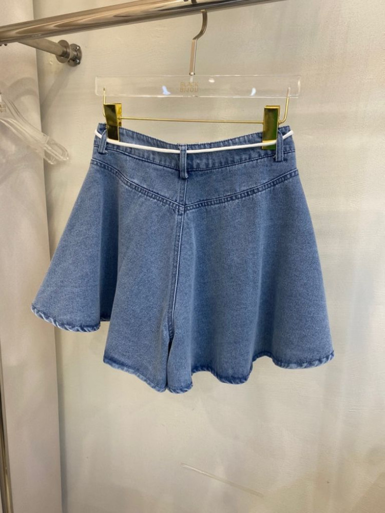 후레아 데님. 치마 반바지(S)ㅡ무배 이미지