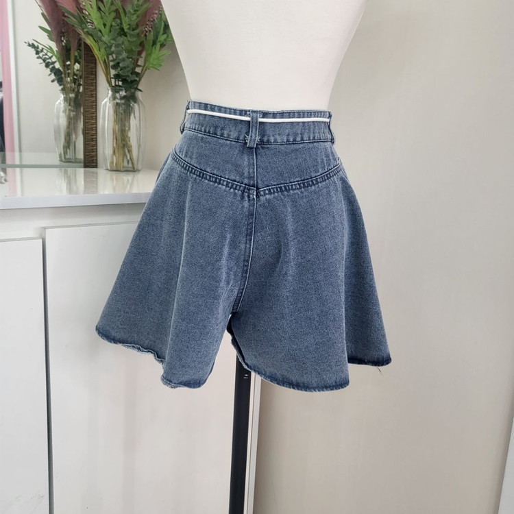 후레아 데님. 치마 반바지(S)ㅡ무배 이미지