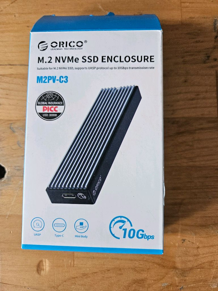 오리코 M.2 NVMe 외장 SSD 512GB 완제품 판매합니다 이미지