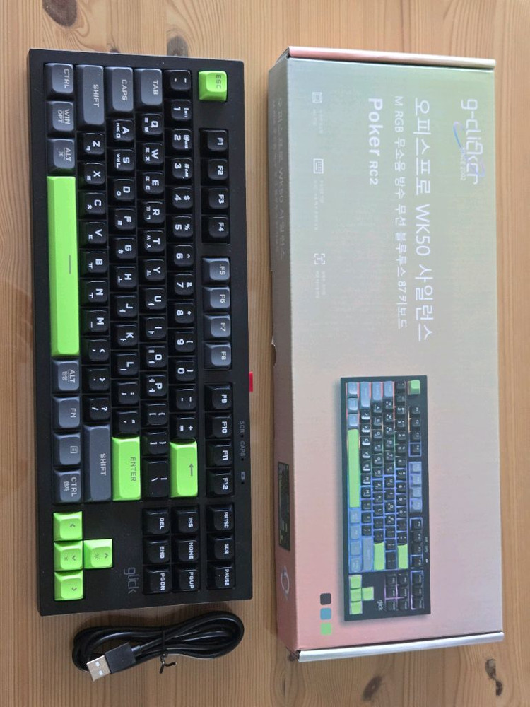 지클리커 오피스프로 WK50 샤일런스 M RGB 무선 키보드 이미지