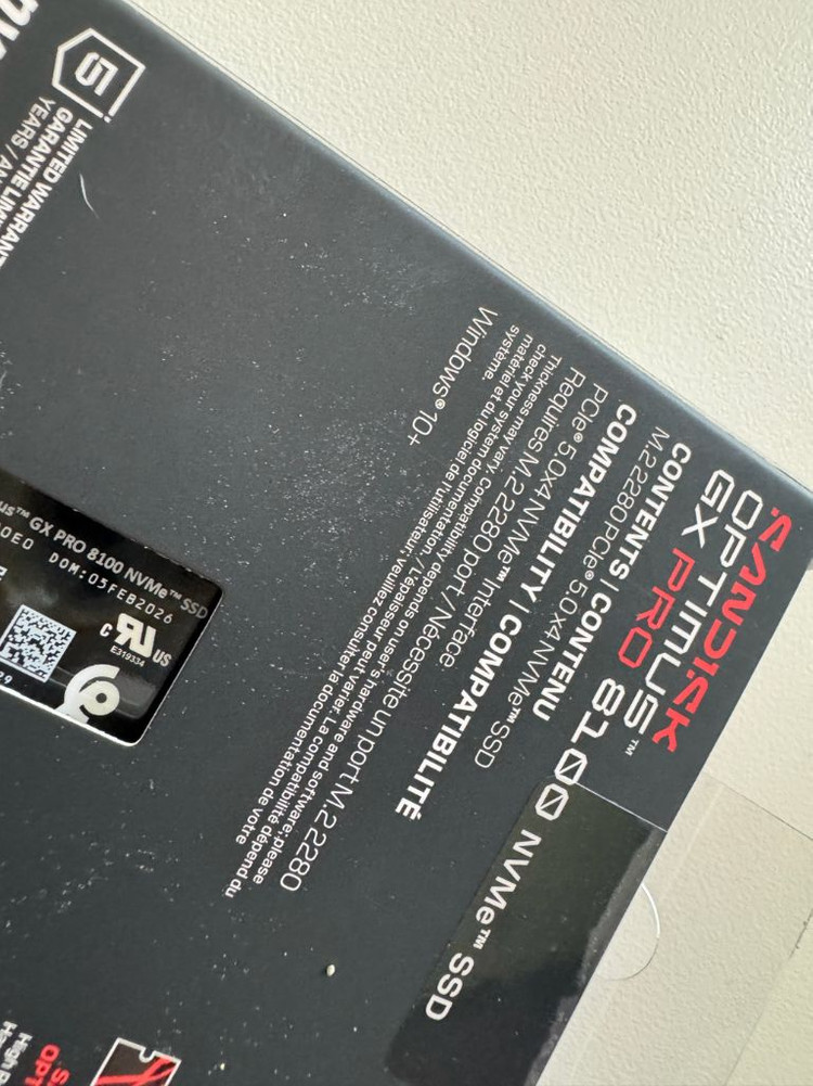 샌디스크 옵티머스 Optimus GX Pro 8100 M.2 SSD 1TB 미개봉 새제품 이미지