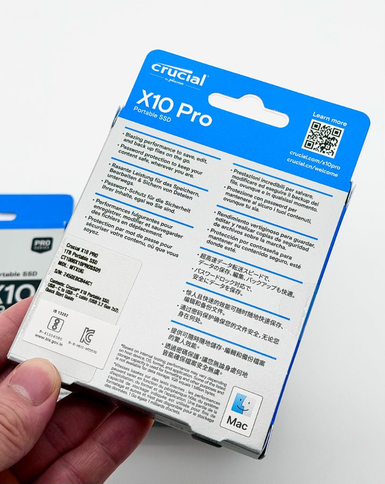 미개봉 마이크론 Crucial 정품 1TB USB-C 2100MB/s 외장 SSD 이미지