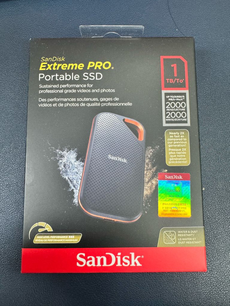 샌디스크 Extreme PRO Portable SSD E81 1TB 미개봉 이미지
