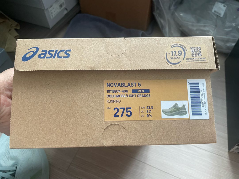 아식스 노바블라스트5 콜드 모스 라이트 오렌지 275Size 이미지