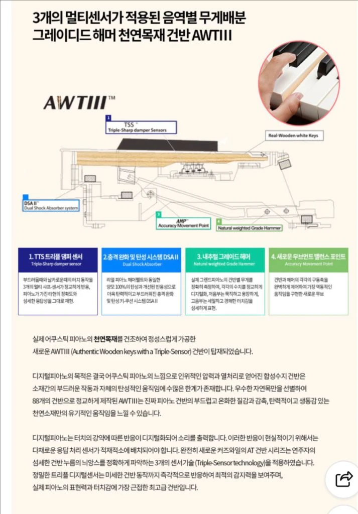 커즈와일 MPS120 디지털 피아노 이미지