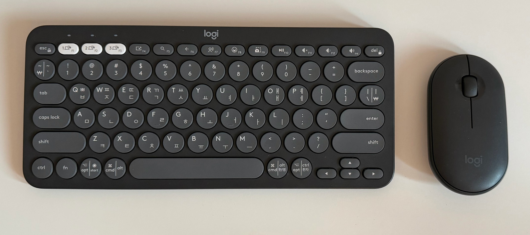 로지텍 K380S 블루투스 키보드 & M350 마우스 이미지