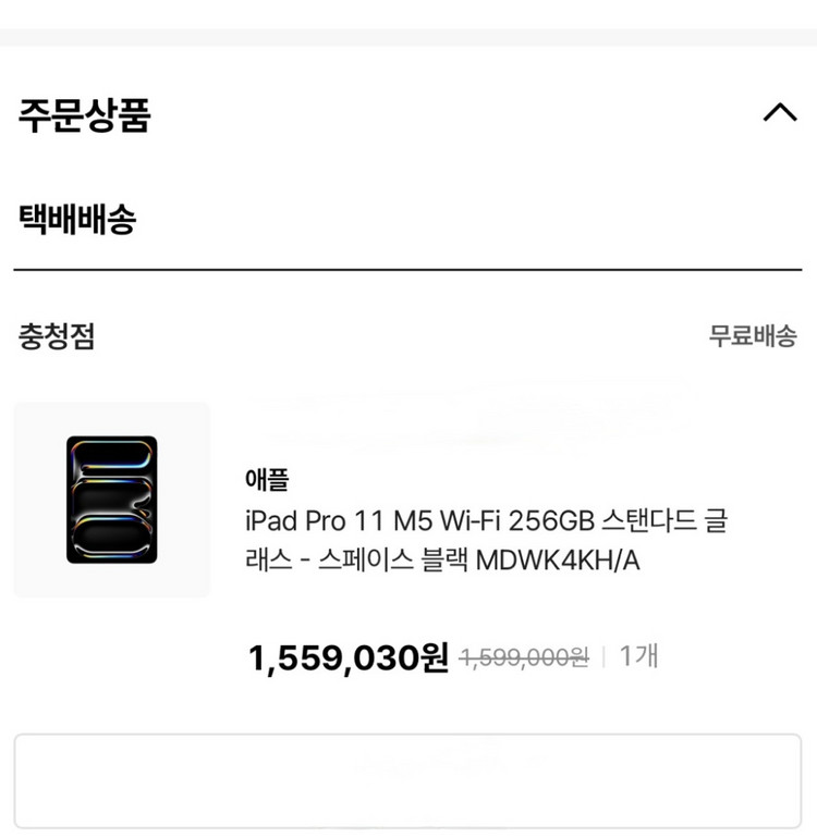 아이패드 프로 11 M5 256GB Wi-Fi 이미지