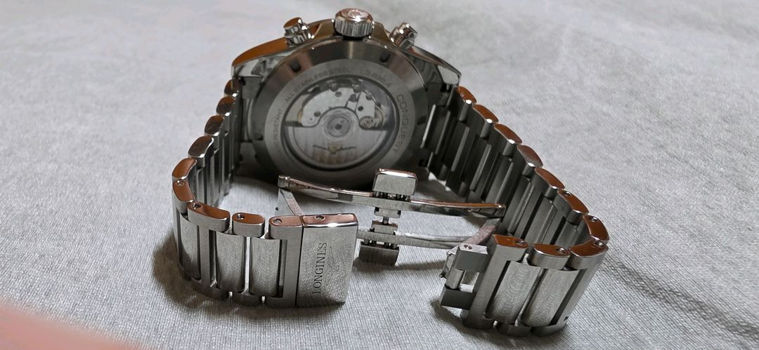 론진 콘퀘스트 크로노그래프 블루 42mm 이미지