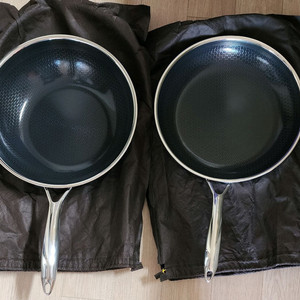 쿡셀 블랙큐브 28cm후라이팬 28cm 웍 일괄 미사용 새제품 이미지