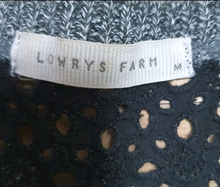 일본빈티지 LOWRYS FARM 로리즈팜 니트 펀칭 레이스 반팔티 이미지