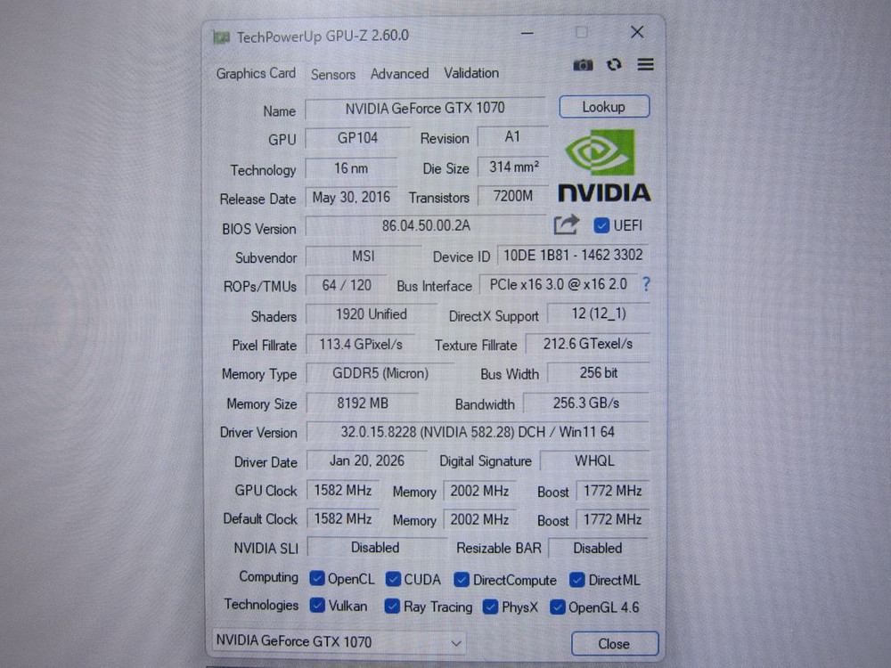 MSI GTX1070 게이밍 X D5 8GB 트윈프로져6 이미지