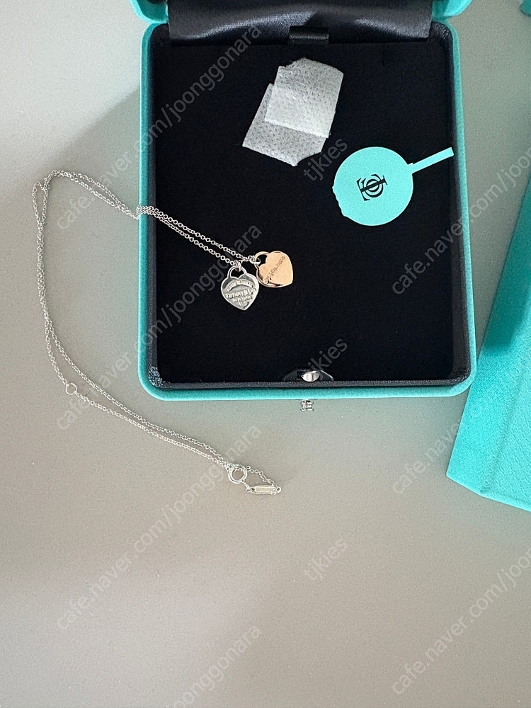 티파니 리턴 투 티파니 더블 하트 태그 펜던트 실버 로즈골드 콤비 18k 목걸이 이미지