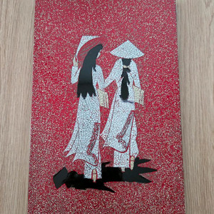 아오자이 베트남 전통 의상 그림 액자 이미지