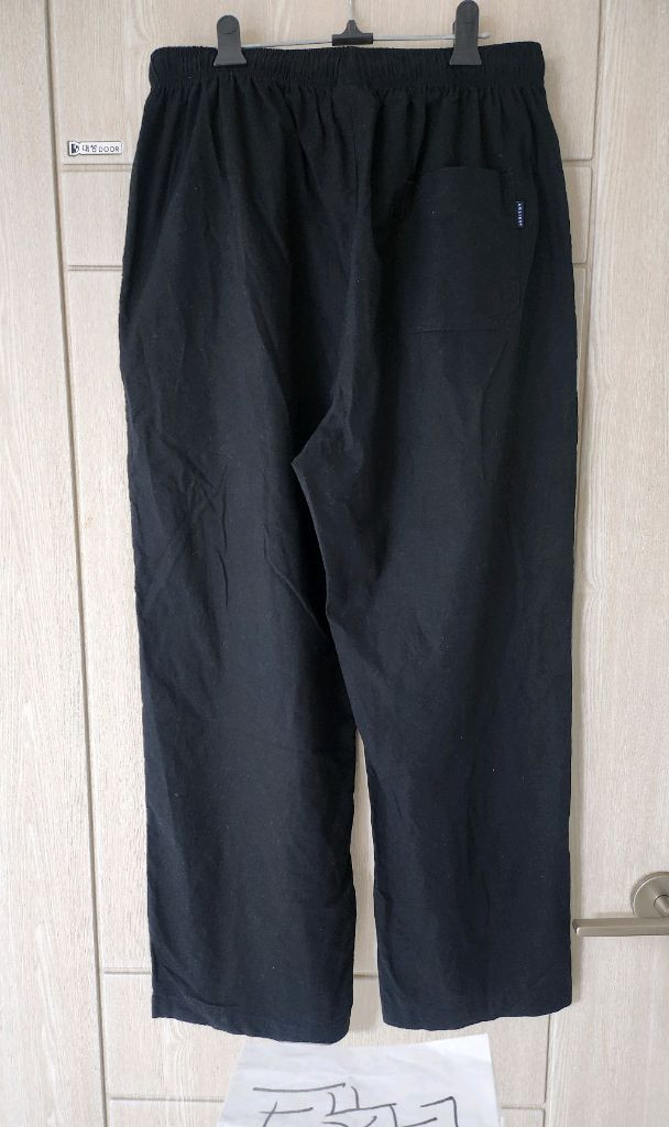 (중고) 에이지오디 린넨라이크 밴딩 와이드팬츠 블랙 xl 이미지