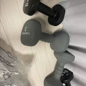 이고진 스탭퍼, 아이워너 9kg 덤벨 2개 데카트론 5kg 덤벨 2개 이미지