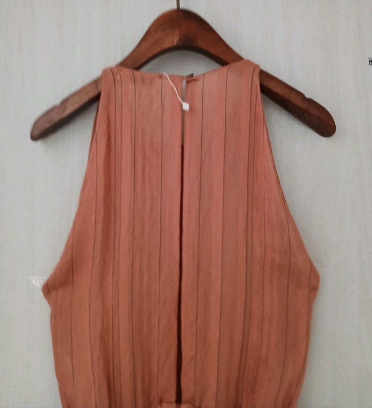 산드로 홀터넥 린넨 롱원피스 이미지