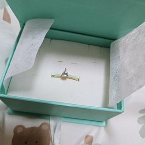 585 14k 민트색 옥색 물방울 컷 큐빅 반지 패션 빈티지 로즈골드 이미지