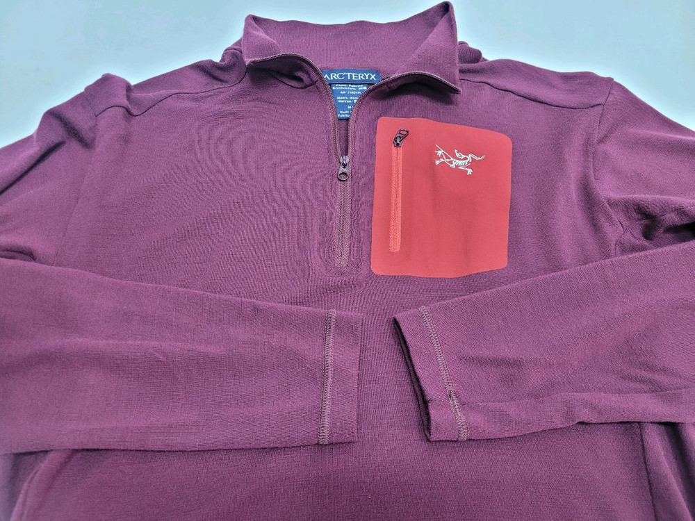 ARCTERYX 아크테릭스 로 LT 집 넥 티셔츠 / 남 M 버건디 이미지