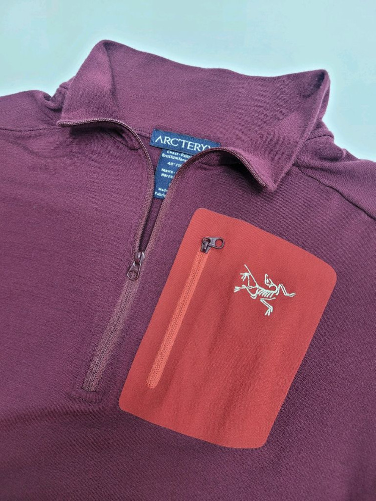 ARCTERYX 아크테릭스 로 LT 집 넥 티셔츠 / 남 M 버건디 이미지