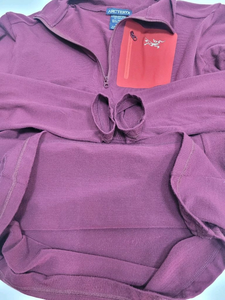 ARCTERYX 아크테릭스 로 LT 집 넥 티셔츠 / 남 M 버건디 이미지
